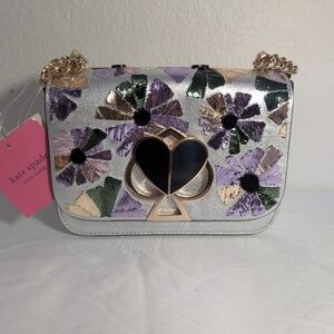 NWT Kate Spade Twistlock Nicola Floral convertible chain shoulder bag